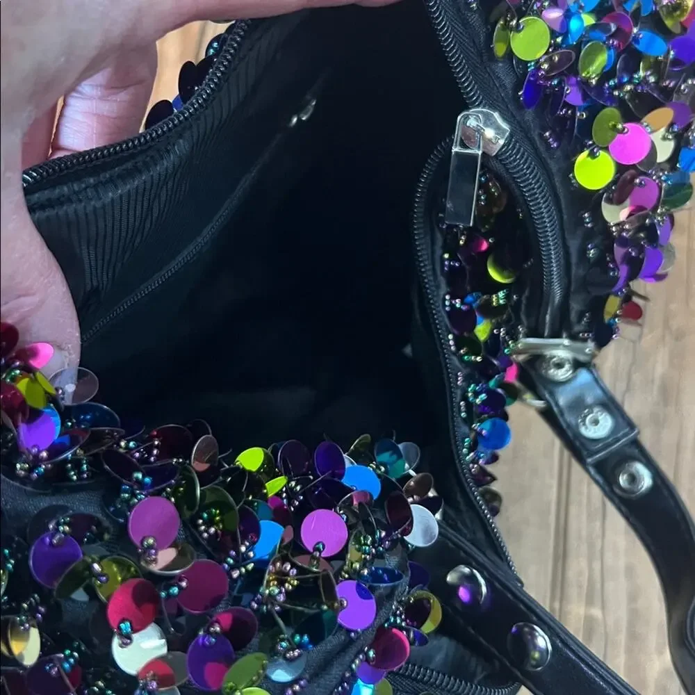 Colorful Multicolor Sequin Women's shoulder party nightclub Bag nwot